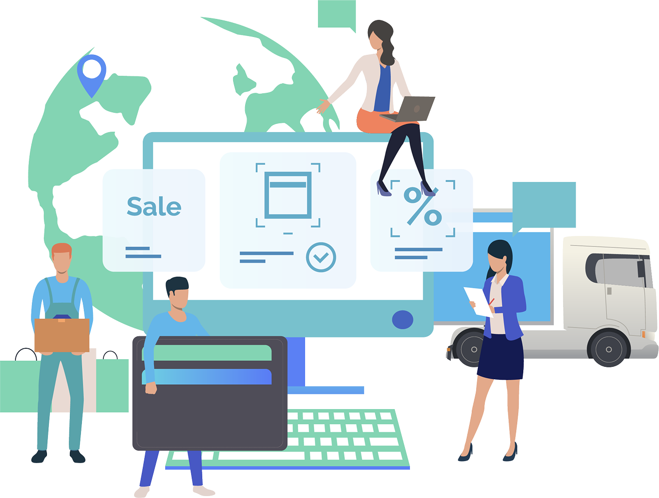 Restaurant analytics dashboard hero illustration